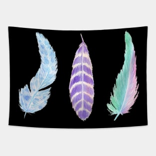 Watercolor feathers pack - set of 3 colorful featrhers Tapestry