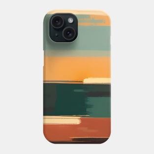 Abstract Mid  Century Modern Neutral Orange Teal Blue Minimalist Phone Case