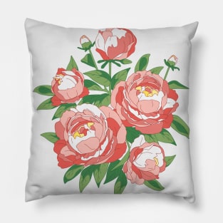 Bouquet of peonies Pillow