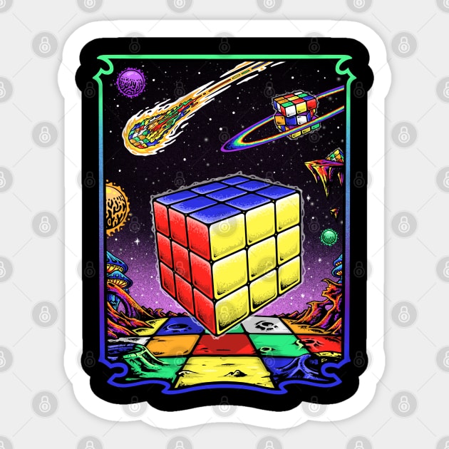 Psychedelic Space Cube - Rubik's Cube Inspired Design for people who know  How to Solve a Rubik's Cube - Rubiks Cube Rubix - Sticker | TeePublic