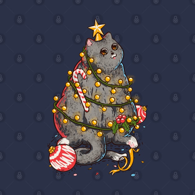 Merry Catmas - Christmas Tree by anycolordesigns