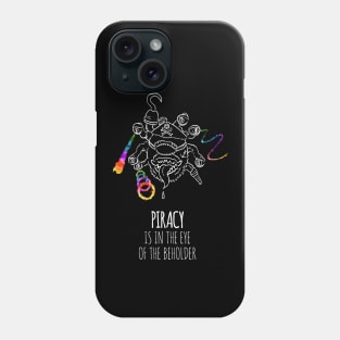 Piracy is in the Eye of the Beholder - rainbow & white - ttrpg LGBTQ+ Phone Case