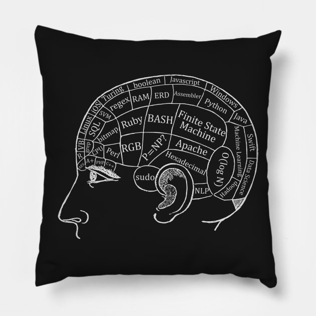 Computer Science Brain Pillow by encodedshirts