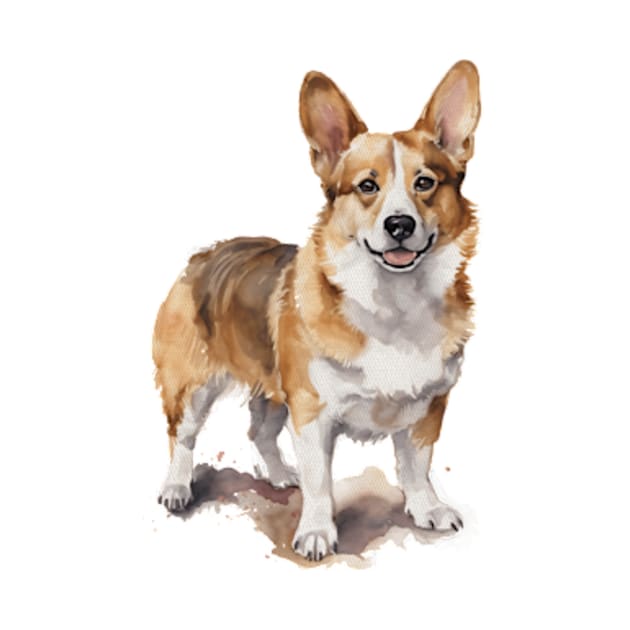 Welsh Corgi Watercolor Style by Gadsengarland.Art