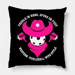 Pink Pickleball Frontier: A Sheriff's Tale Pillow