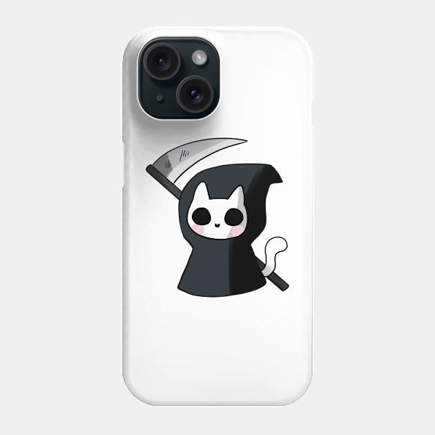 Grim reaper cat Phone Case by Mayarart