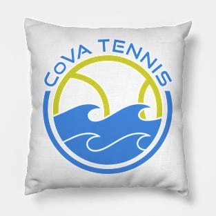 CoVA Tennis - Coastal Virginia Tennis Ball and Beach Waves Logo Design Pillow