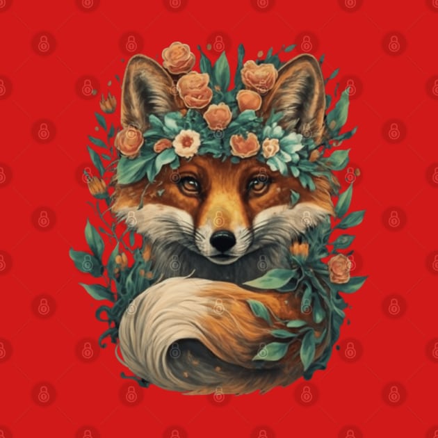 Cute floral fox gift ideas, fox gift ideas , fox kids tee, fox kids hoodie, fox tshirts by WeLoveAnimals