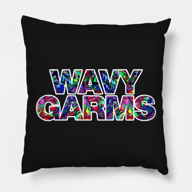 Wavy garms trippy design Pillow by Captain-Jackson