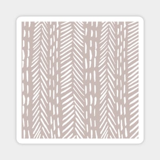 Abstract herringbone pattern - beige and white Magnet