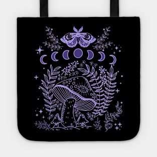 Cottagecore Mushroom Fairycore Moon Phases Tote