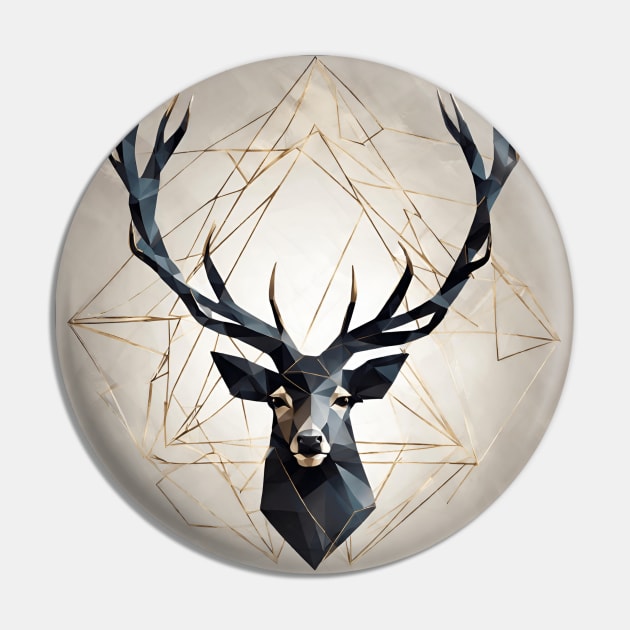 The Geometric Stag: A Symbol of Strength and Beauty Pin by Alihassan-Art