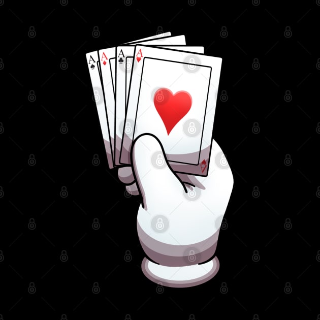 Cartoon Hand With Glove Holding Pack Of Cards by TheMaskedTooner