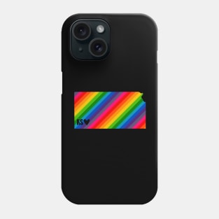 USA States: Kansas (rainbow) Phone Case