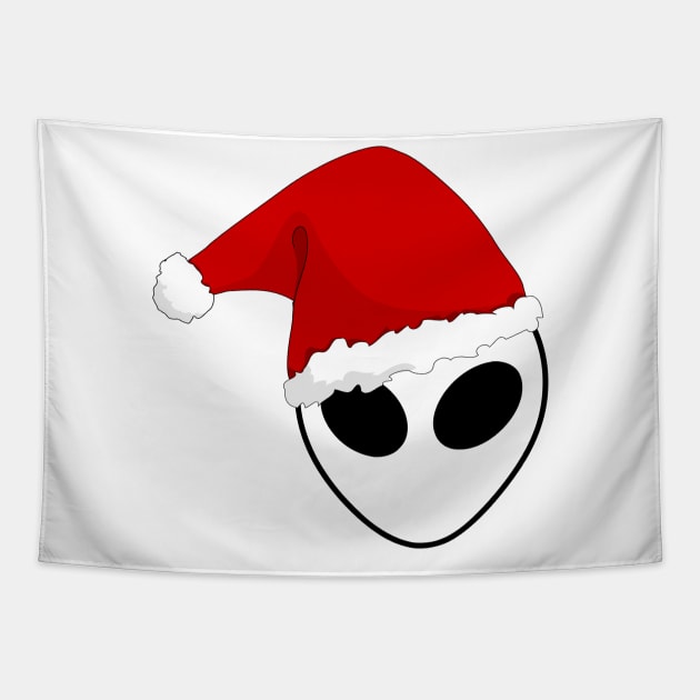 Extraterrestrial Christmas, Santa Alien, alien face, space, Sci Fi, UFO, Outer Space Tapestry by Style Conscious