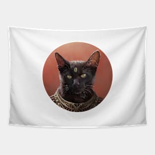 Awesome 3 Eyed Demon Devil Black Cat Tapestry