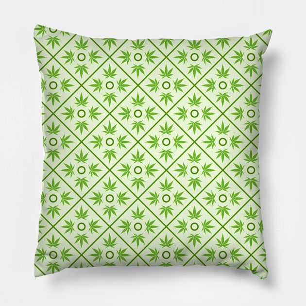 Marijuana pattern Pillow by Florin Tenica
