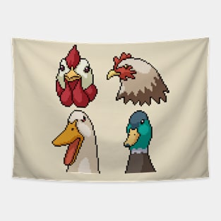 chicken duck pixel Tapestry