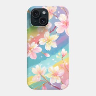 Abstract Pastel Rainbow Cherry Blossoms Phone Case