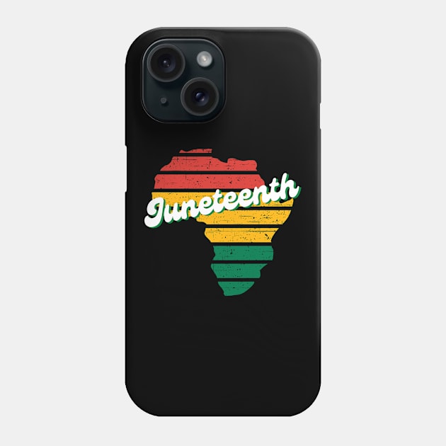 Juneteenth, Retro African Map Design Phone Case by Meow_My_Cat