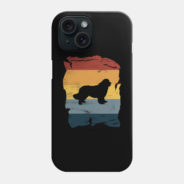 Newfoundland Dog Distressed Vintage Retro Silhouette Phone Case by DoggyStyles