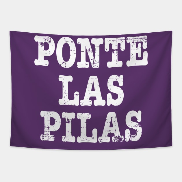 Ponte Las Pilas - White letter design Tapestry by verde