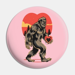 bigfoot  heart valentines day Pin