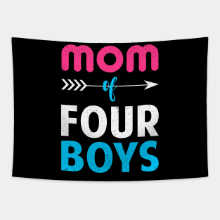 Mom Of Four Boys Cute Mothers Day Tapestry