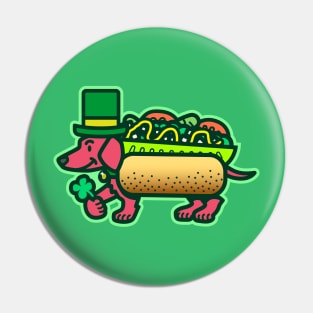 Chicago-Style Shamrock Dog Pin