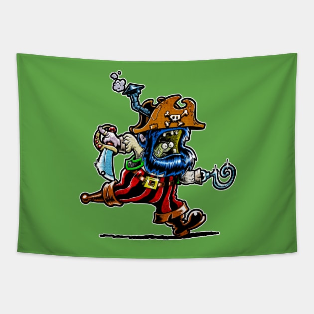 Steam Powered Pirate! Tapestry by Bleee