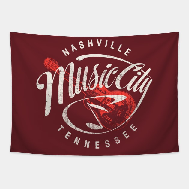 Nashville Music City USA Vintage Tapestry by Designkix