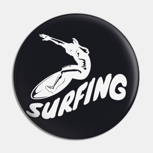 Surfer on Surfboard Pin