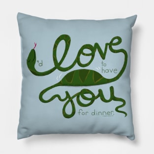 Funny Snake Subliminal Message Pillow