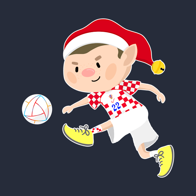 Croatia football Christmas elf. Football World Cup soccer T-Shirt by abtchlr