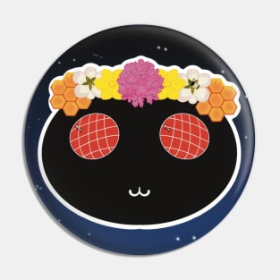 Mothman flower Crown starry night Pin