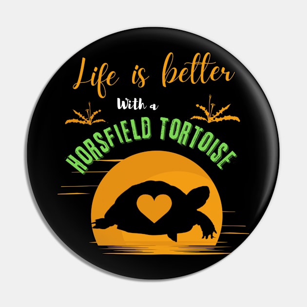 Life is Better with a Horsfield Tortoise Pin by Niche Haven