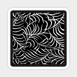 PALM LEAF ABUNDANCE PATTERN BLACK AND WHITE Magnet