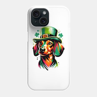 Dachshund Dog Joins Saint Patrick's Day Festivities Phone Case