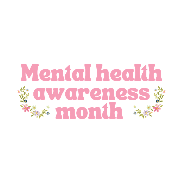 Mental health awareness month pastel pink floral design by Holly-berry-art
