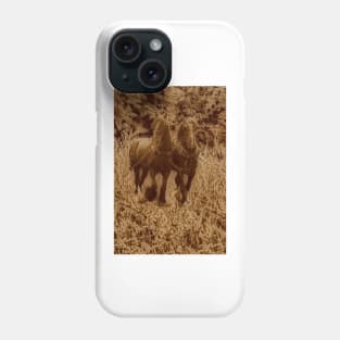 Shirehorses ready for ploughing Phone Case