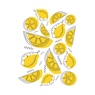 Abstract lemon line pattern T-Shirt