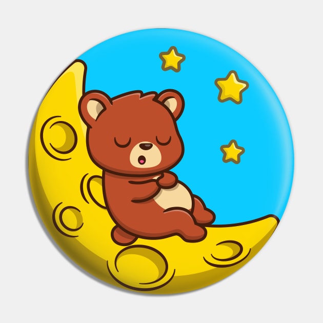 Cute Bear Sleeping On Moon Pin by Catalyst Labs