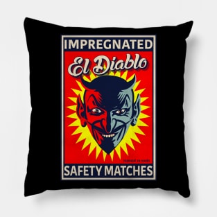 El Diablo Matchbox Label Art Pillow