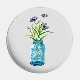 mason jar & flowers Pin