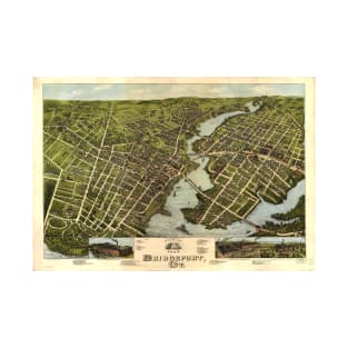 Vintage Pictorial Map of Bridgeport CT (1875) T-Shirt