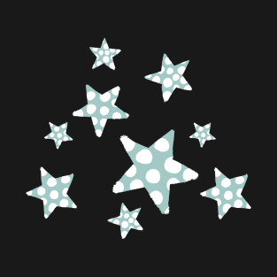 happy polka dots stars - turquoise T-Shirt