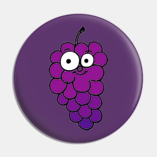 Happy, Healthy Grapes Doodle Pin