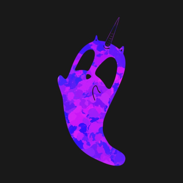 Purple splatter unicorn cat ghost by Surplusweird