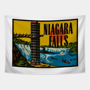 Vintage Niagara Falls Decal Tapestry