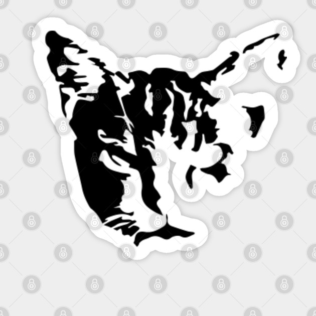 Angry Cat Face Silhouette Cat Sticker Teepublic